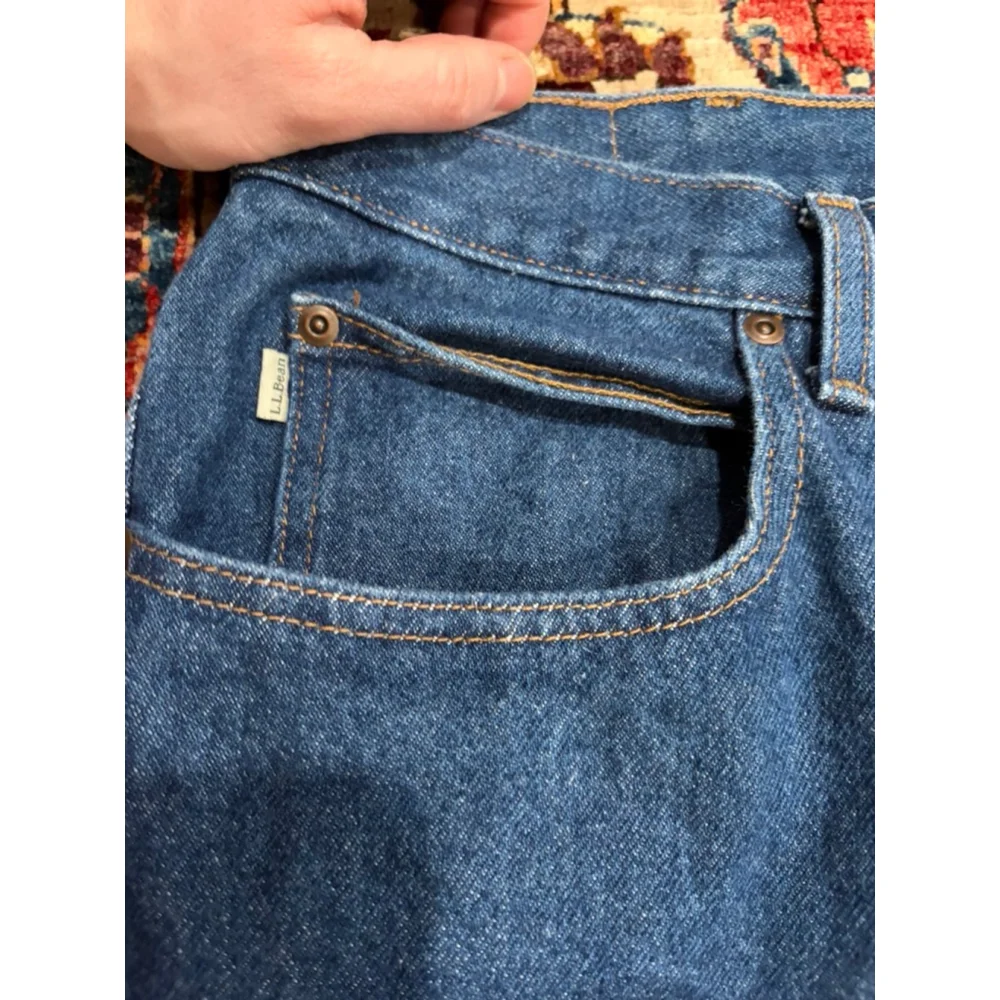 L.L.Bean Relaxed Fit Jeans Men 38x29 Blue Denim Cotton USA Classic